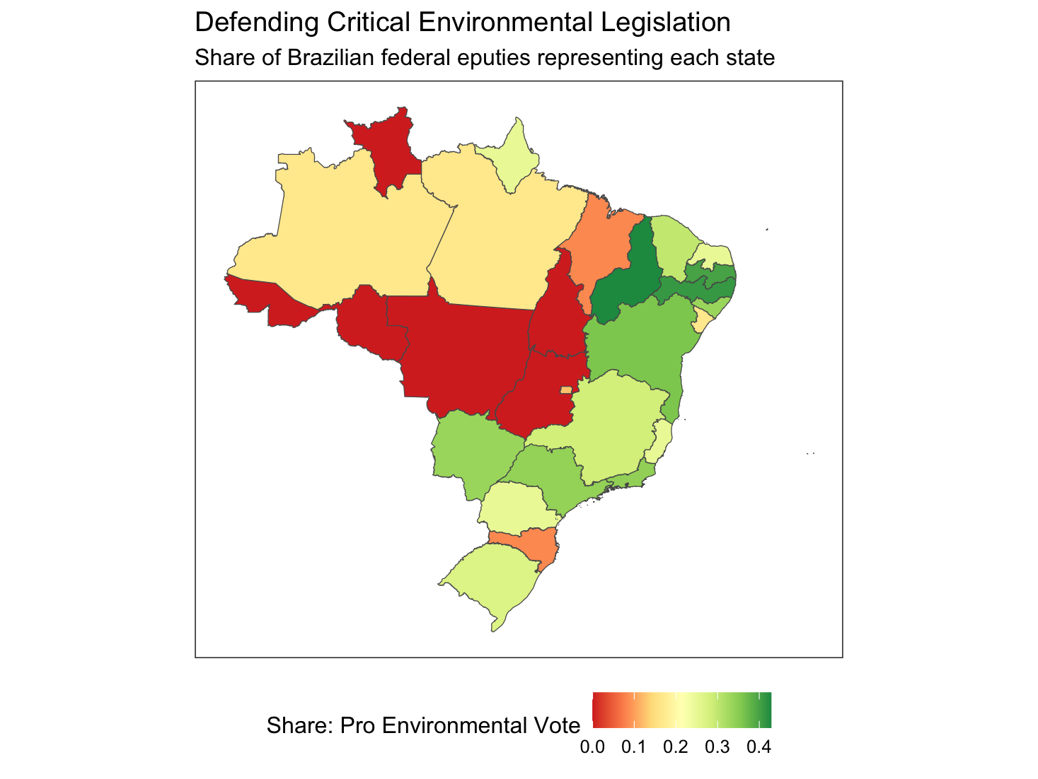Map of Pro-Environmental Voting by Brazilian federal deputies.